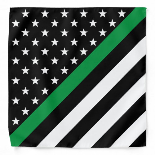 Military Thin Green Line American Flag Bandana