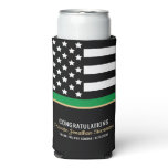 Military Thin Green Line American Flag Congrats Seltzer Can Cooler
