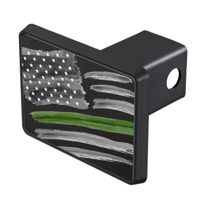 Military Thin Green Line American Flag  Hitch Cover (Top Right)