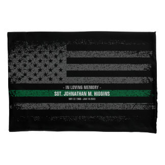 Military Thin Green Line American Flag Pillow Case