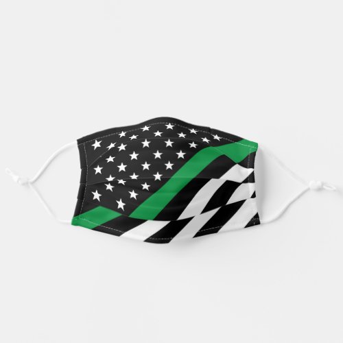 Military Thin Green Line American Flag Stars Adult Cloth Face Mask