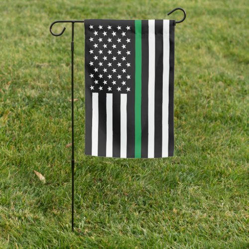 Military Thin Green Line American Garden Flag