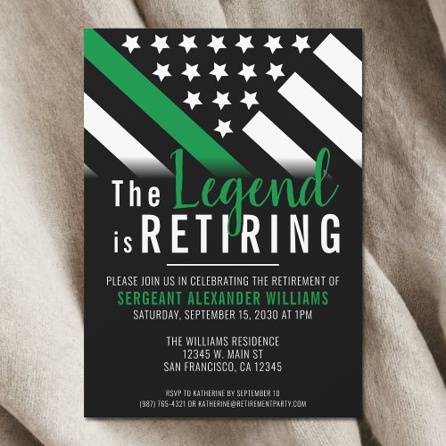Military Thin Green Line Army Retirement Party