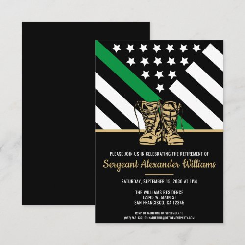 Military Thin Green Line Patriotic Army Retirement