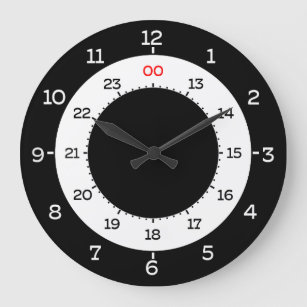 MILITARY TIME - 12-HOUR FORMAT LARGE CLOCK