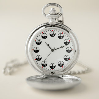 Military Time 24 hour Pocket Watch