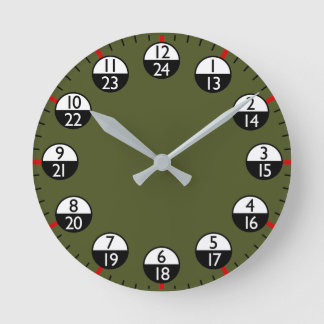 Military Time 24 hour Round Clock