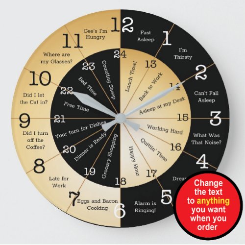 Military Time Clock with Funny Text