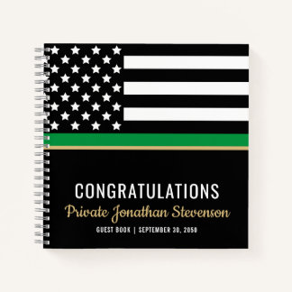 Military Training Green Line Graduation Guest Book
