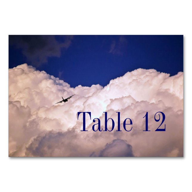Military Transport Airplane by Shirley Taylor Table Number (Front)