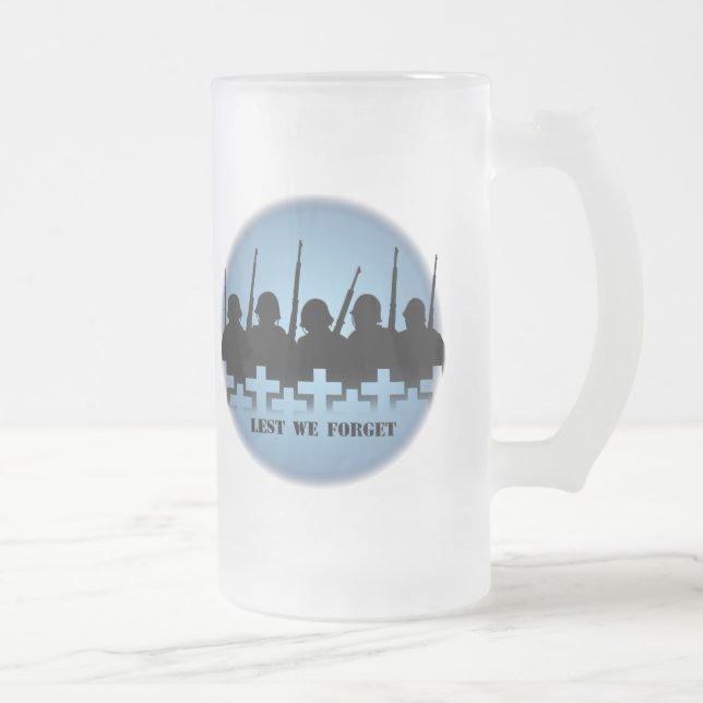 Military Tribute Glass Mug War Lest we Forget (Right)