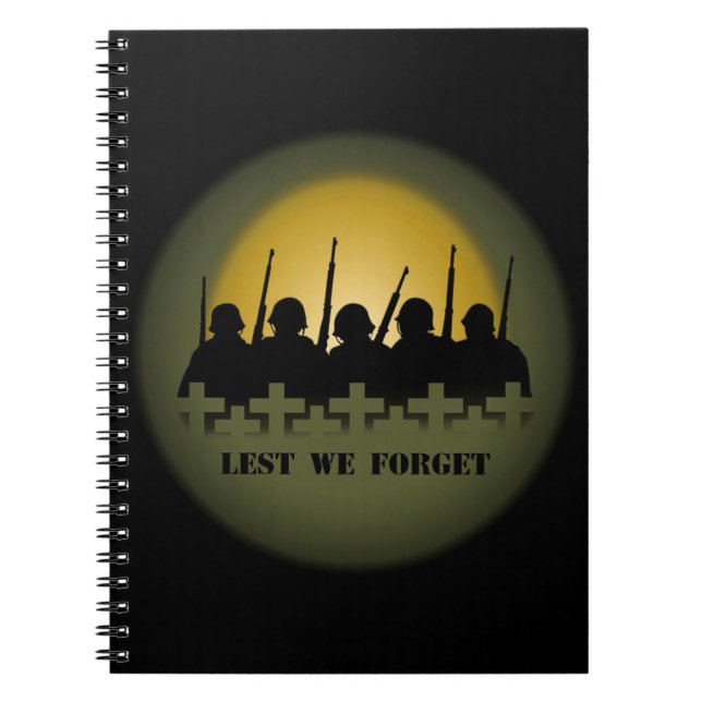 Military Tribute Notebook Lest We Forget Books (Front)