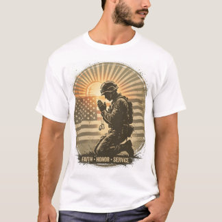Military Tribute Tee - Praying Soldiers Street Art