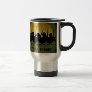 Military Tribute Travel Mug Lest We Forget War