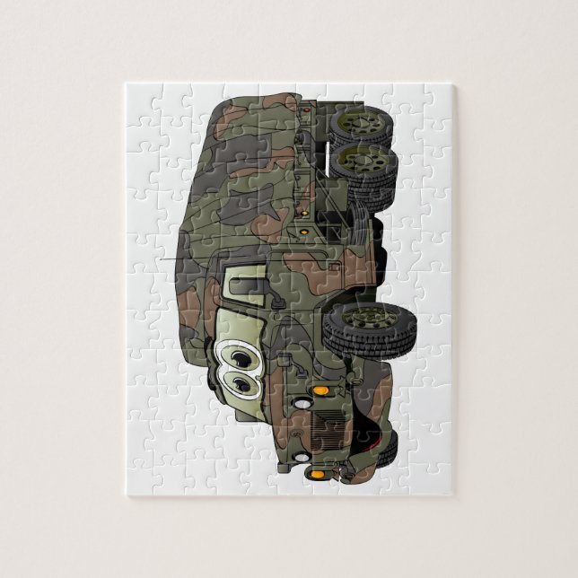 Military Troop Carrier Cartoon Jigsaw Puzzle (Vertical)