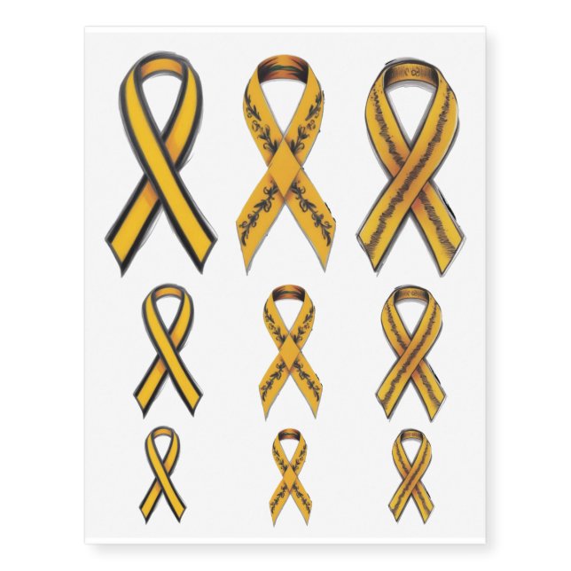 Military Troops and Suicide Awareness Ribbon  Temporary Tattoos (Front)
