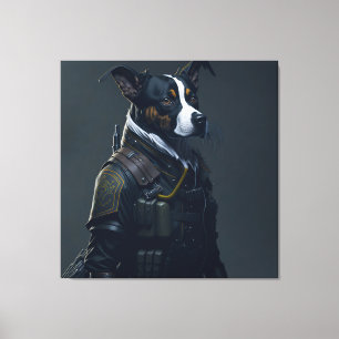 MILITARY UNIFORM DOG #2 CANVAS PRINT