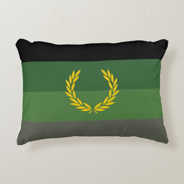 Military Uniform Pride Flag Accent Pillow (Front)