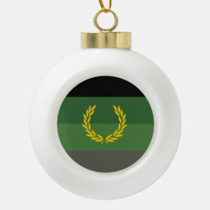 Military Uniform Pride Flag Ceramic Ball Christmas Ornament