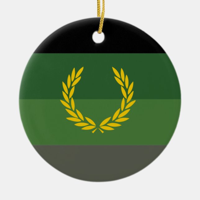 Military Uniform Pride Flag Ceramic Ornament (Front)