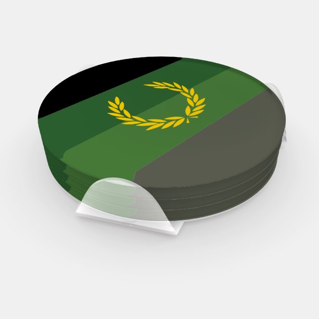 Military Uniform Pride Flag Coaster Set (Set)