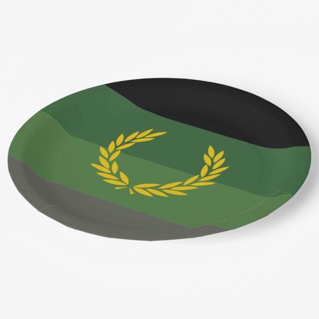 Military Uniform Pride Flag Paper Plates (Angled)