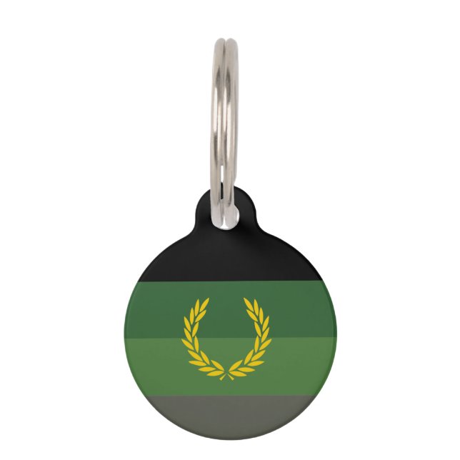 Military Uniform Pride Flag Pet ID Tag (Front)