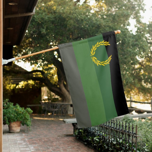 Military Uniform Pride House Flag (In SItu)