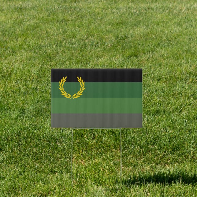 Military Uniform Pride House Flag Sign (Insitu)