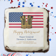 Military Usa American Flag Boots Retirement Party Brownie at Zazzle