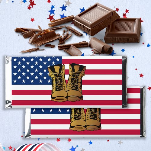 Military USA American Flag Boots Retirement Party Hershey Bar Favors