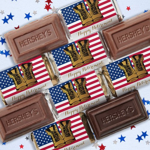 Military USA American Flag Boots Retirement Party  Hersheys Miniatures