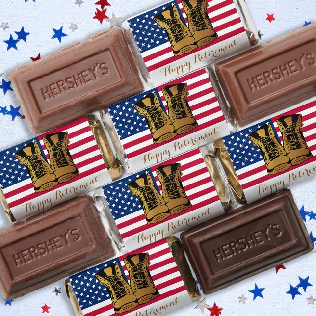 Military USA American Flag Boots Retirement Party  Hershey's Miniatures (Creator Uploaded)