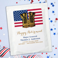 Military USA American Flag Boots Retirement Party