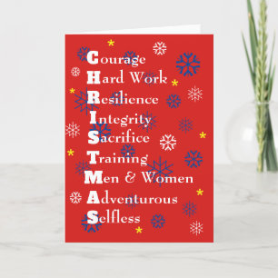 Military USA Customizable Merry Christmas Holiday Card