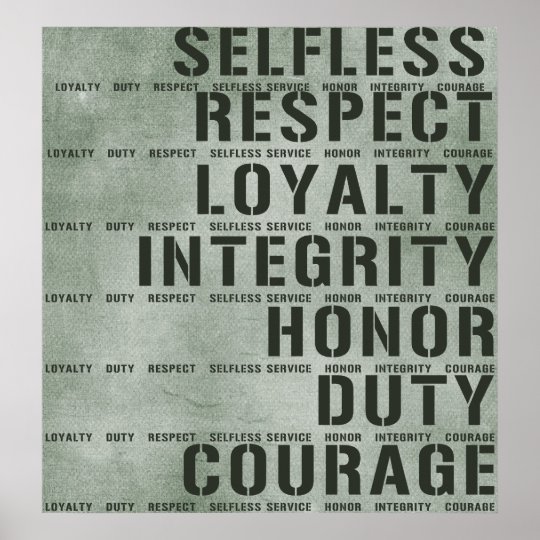 Military values poster