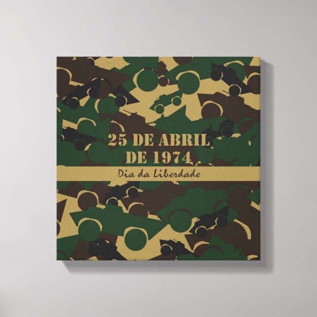 Military vehicle camouflage pattern canvas print (Front)