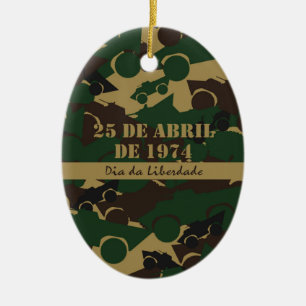 Military vehicle camouflage pattern ceramic ornament
