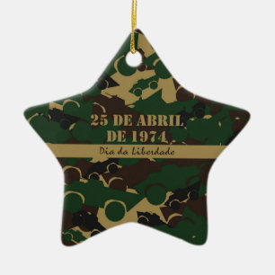 Military vehicle camouflage pattern ceramic ornament