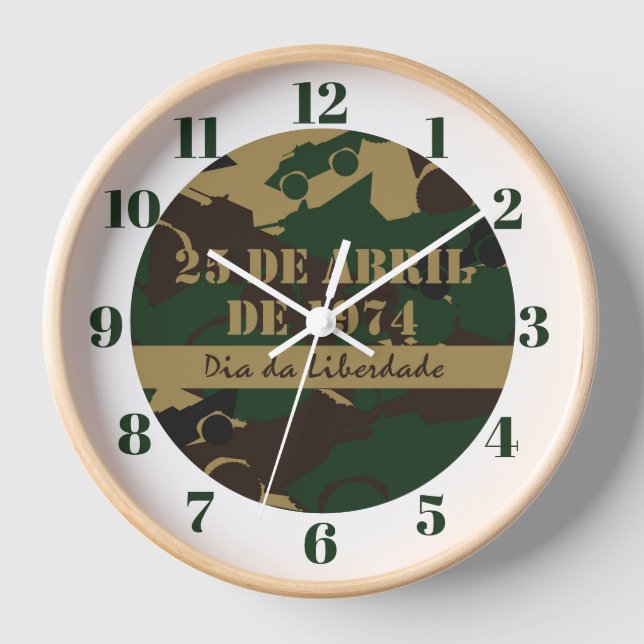 Military vehicle camouflage pattern clock (Front)