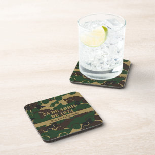 Military vehicle camouflage pattern coaster