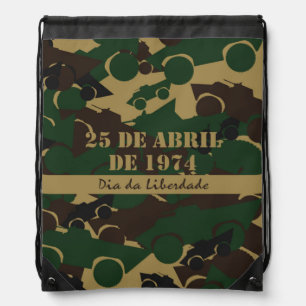 Military vehicle camouflage pattern drawstring bag