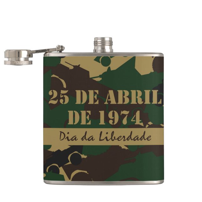 Military vehicle camouflage pattern flask (Opened)