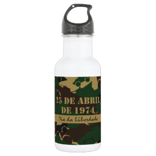 Military vehicle camouflage pattern stainless steel water bottle