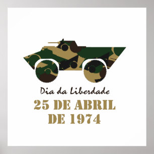 Military vehicle symbol of 25 April Revolution Poster