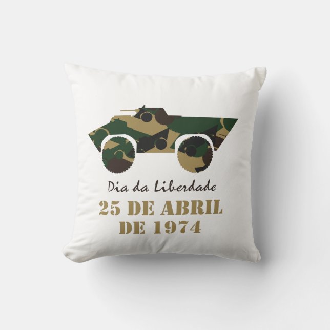 Military vehicle symbol of 25 April Revolution Throw Pillow (Front)