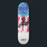 *~* Military Vet FISHERMAN Red White Blue Flag Skateboard<br><div class="desc">*Energetically Enhanced / imbued FISHERMEN FISHERMAN FISHER MAN silhouette on American Flag * Patriotic American Flag with FISHERMEN FISHERMAN FISHER MAN silhouette . . This design features the USA Flag American Flag also known as Old Glory and Stars and Stripes. This Watercolor American Flag design includes the colors Red White...</div>