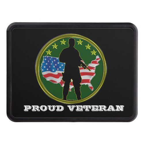 Military Veteran and Proud Tow Hitch Cover