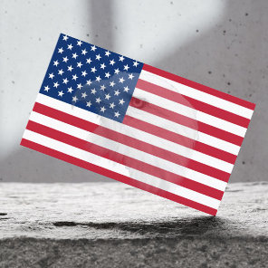 Military Veteran Bald Eagle & American Flag Business Card