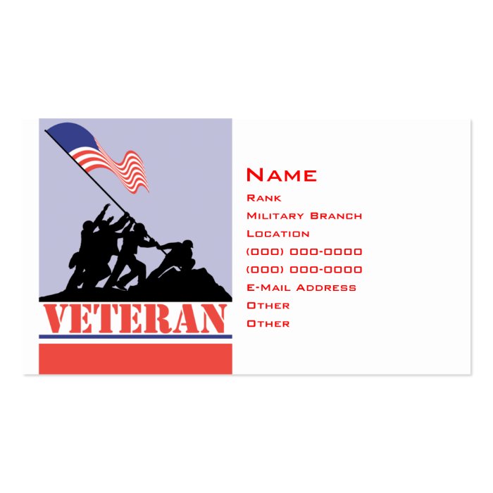 Military Veteran Business Card | Zazzle